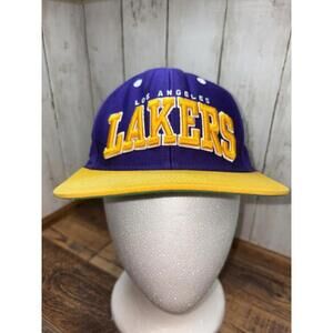 Vtg. Los Angeles Lakers Snapback Hat Purple/Yellow OS NBA Elevation Basketball